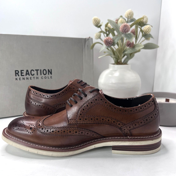 Kenneth Cole Reaction Klay Flex Cap Toe Leather Oxford Cognac RMS9086LE Men 7 M main image 7